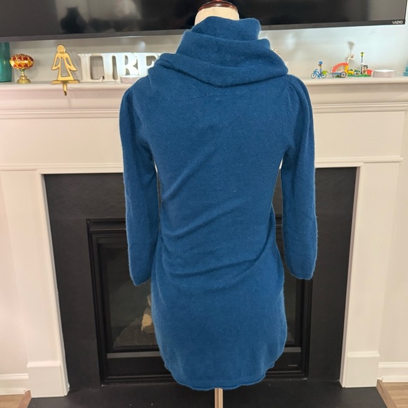 💙 Cynthia Rowley 100% Cashmere Cowl Neck Sweater Dress — Teal Blue (Size XS) 💙 - Picture 5 of 8